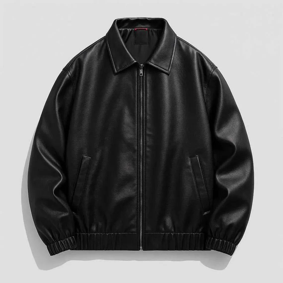 Unisex 2XL Black Leather Bomber Jacket Genuine Cowhide, Stre