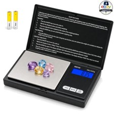 Pocket Jewelry Scale 100g / 0.01g Black Backlit LCD Tare Coins Gemstones