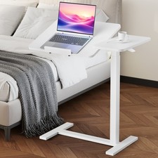 GIANNA Adjustable Overbed Table with Wheels, Mobile Rolling Laptop Desk