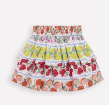 Boden Blue Fruit Size 9-10 Years 100 Cotton Tiered Woven Kids Skirt NWT 