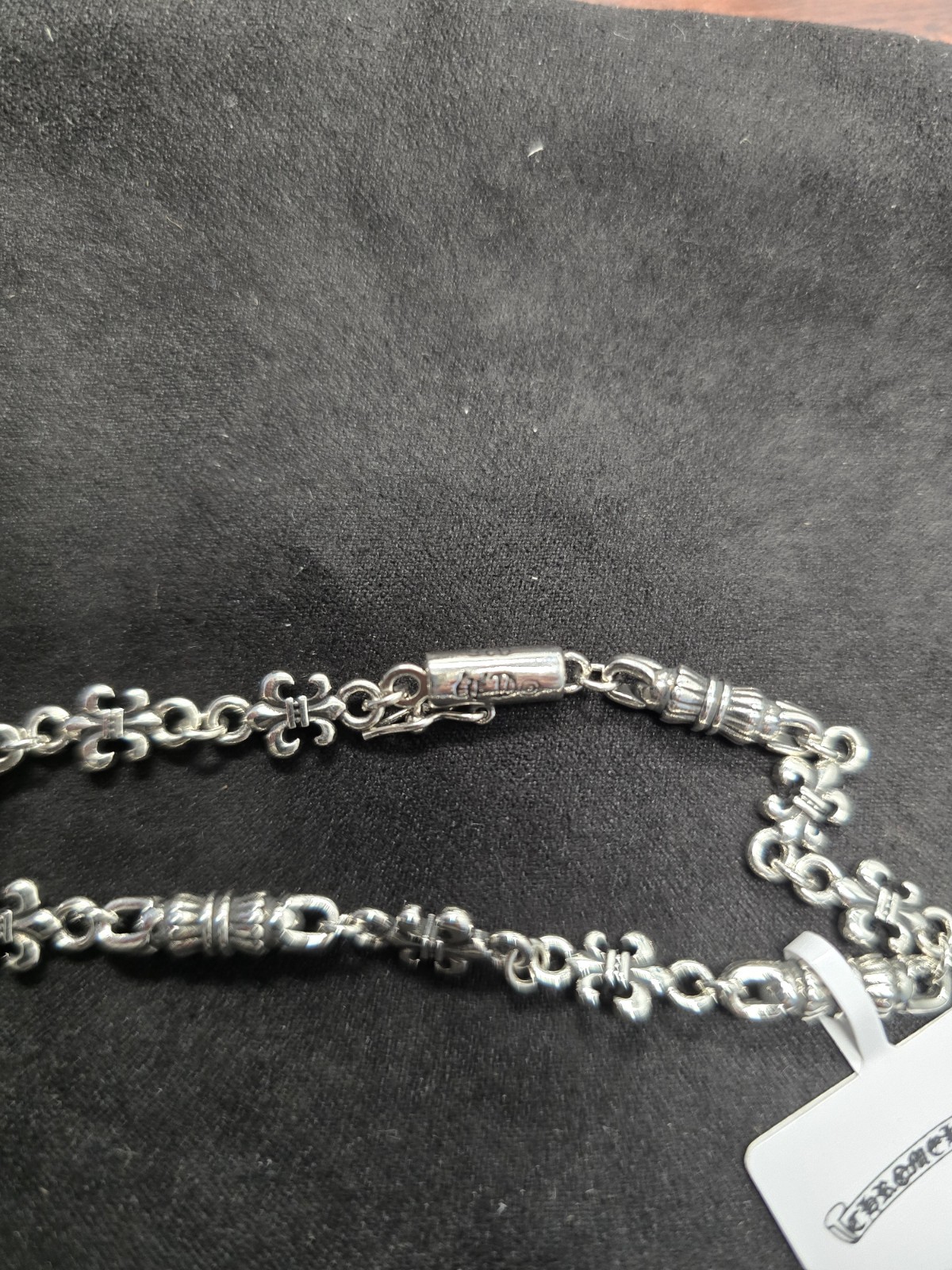 Chrome Hearts Silver Chain Bracelet Metal Asymmetrical Lobster Clasp Signed thumbnail 3