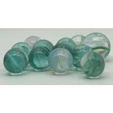 MAE 12 Aqua Sea Glass Swirl Marbles UV Reactive Blue Green Pink Glow  Shooter