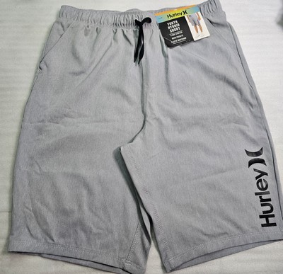 Hurley Boys Adjustable Waist 4-Way Stretch Hybrid Shorts Gray SZ 18-20 NEW w/Tag