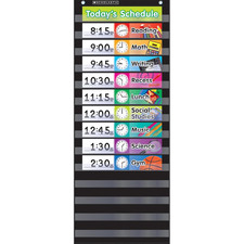 SC-583865 Daily Schedule Pocket Chart with Cards, Black Pack of 16 