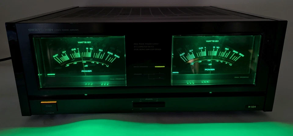 Amplificador de Potencia Estéreo ONKYO Integra M-504 De Colección Japón - NUEVAS Luces LED Verdes Foto 2 de 4