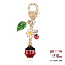 Lady Bug Keychain Daisy Cute Ladybug Bag Charm Pendant Insects Ladybug