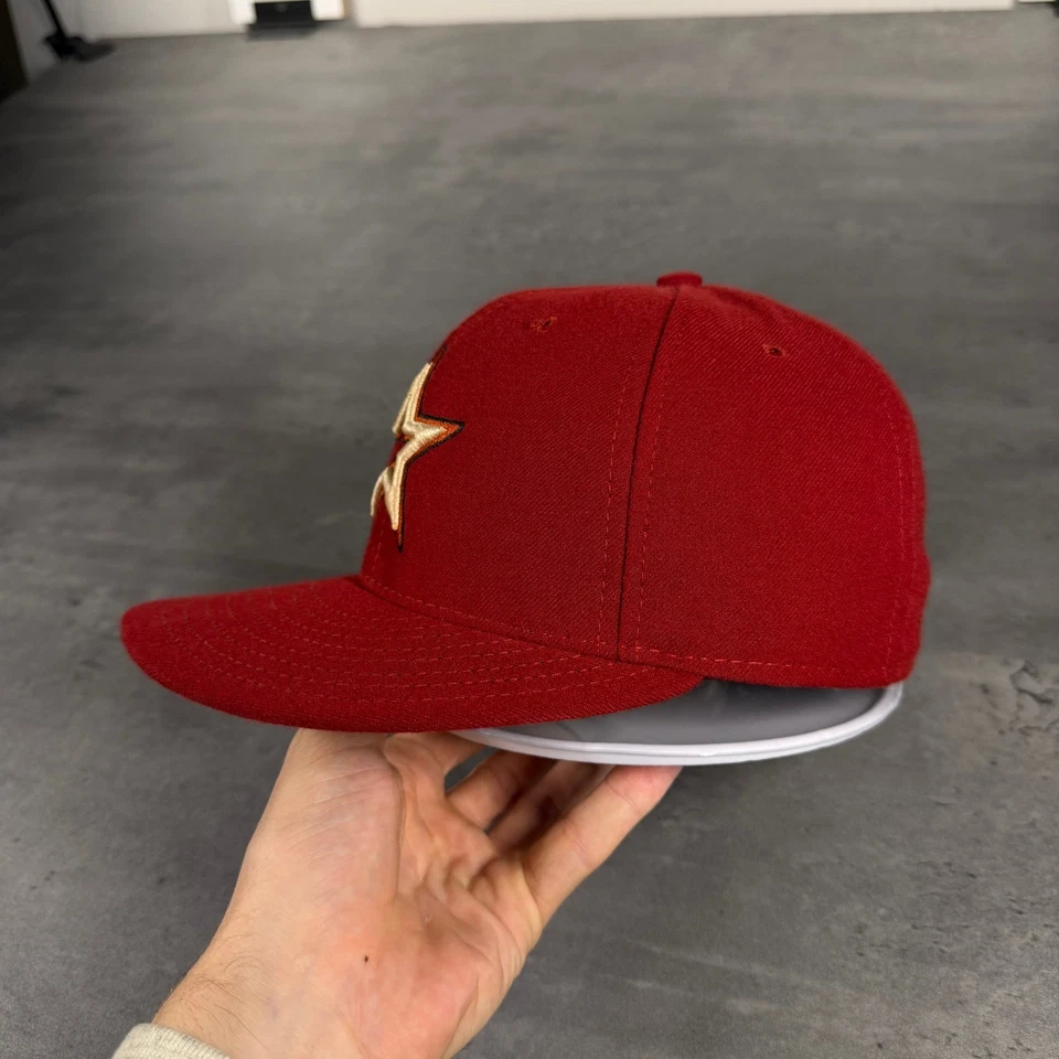 Vintage Houston Astros Hat New Era Cap 6 7/8 USA Made Brick Dark Red 2000s Y2K - Image 3 of 4