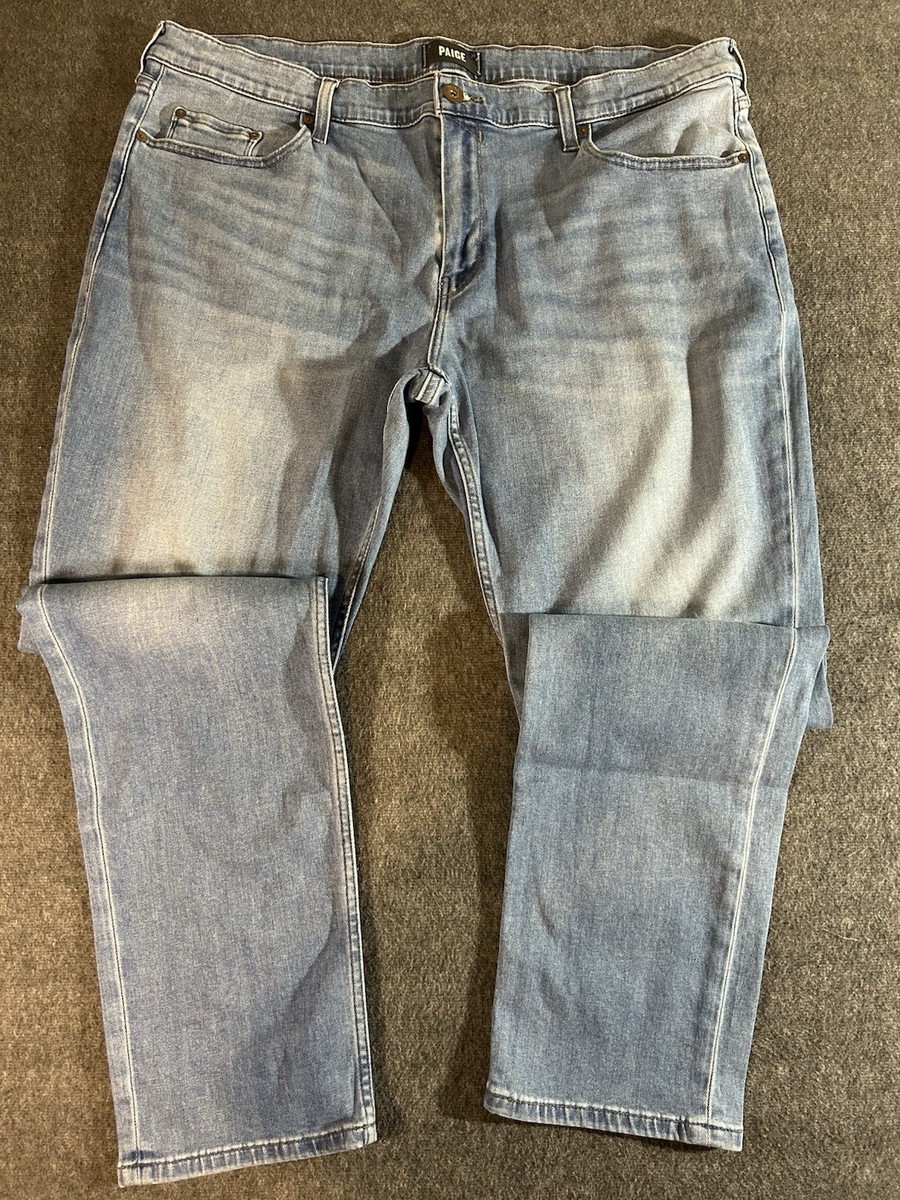 PAIGE Transcend Vintage Lennox Slim Fit Jean Mens 40x33 Light Wash Stretch Denim View 4