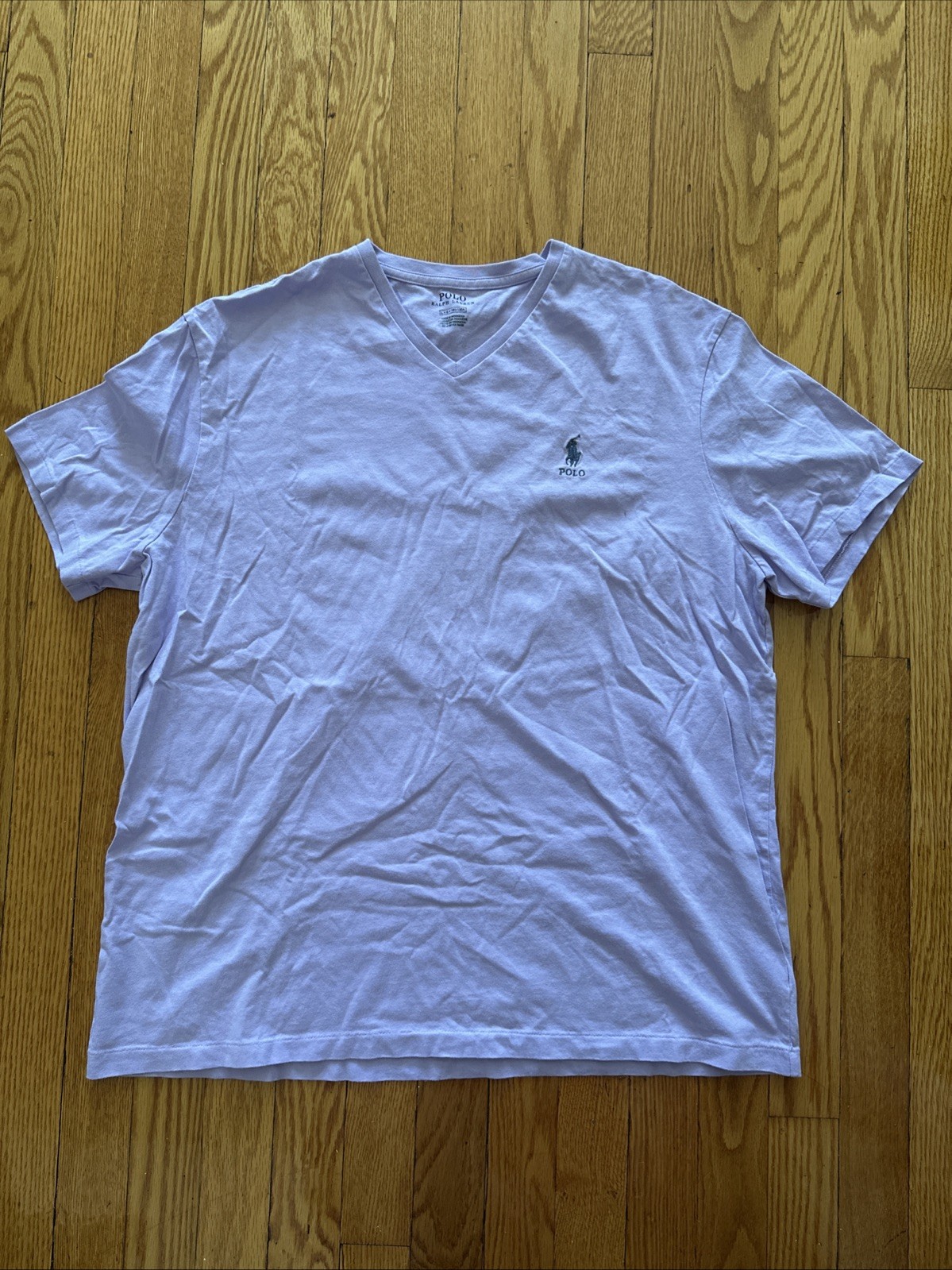 PONY T shirt Polo Ralph Lauren 100% cotone scollo a V con frangia ricamata