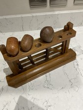 Vintage Wooden Wall Hung Pipe Rack Five Bar Countryside Gate with 3 pipes