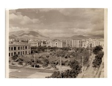 WWII WW2 Original Photo Military Tents in City Square 1940s READ 