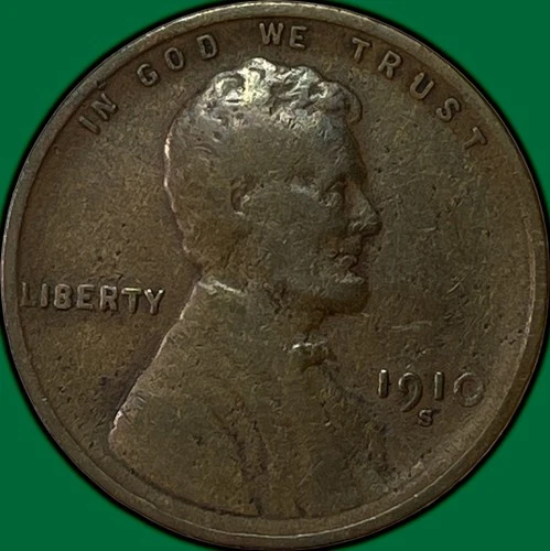1910-S Lincoln Wheat Cent Fine F Coin #33630