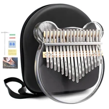 Acrylic Kalimba Thumb Piano,Portable 17 Keys Mbira Crystal Finger Piano, Musi...