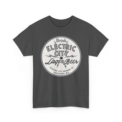 Drink Electric City Lager Beer Brewing Co. Kaukauna WI Retro Breweriana T-Shirt
