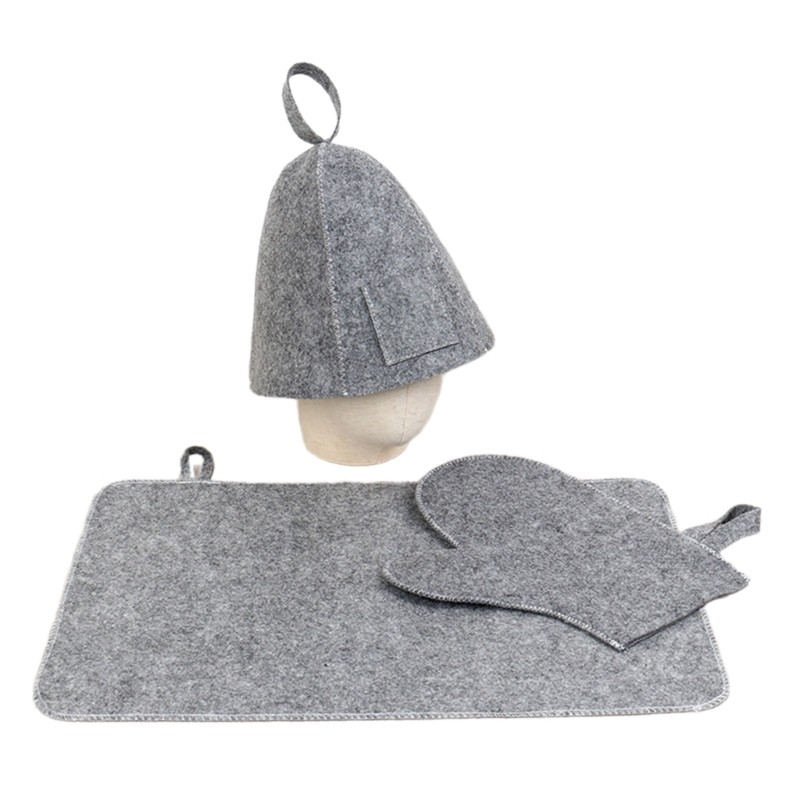 Wool Felt Sauna Set Bath Hat Shower Cap Men Women Protective Hair Cover Bathroom