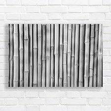 Stunning Bamboo Fencing Black White Canvas Print Large Picture Wall Art