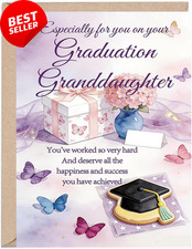 Tarjeta especial de graduación de nieta para ella, felicitaciones nieta Hig