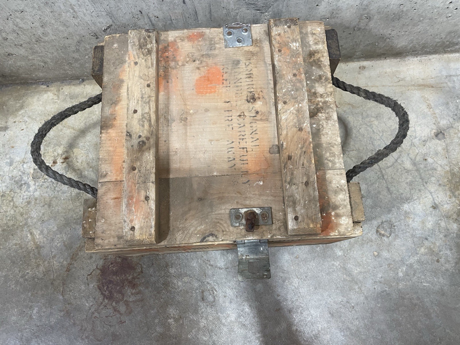 Vintage Empty XM-166  Smoke Grenade Military Wood Shipping Crate