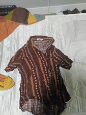 1970s man size large short sleeve button up shirt