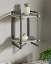 Next Grey Bronx 2 Tier Narrow Wall Shelves