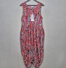 Orientique Midi Dress Size 14 Puff Hem Sleeveless Jersey Boho Lagenlook Skyrose