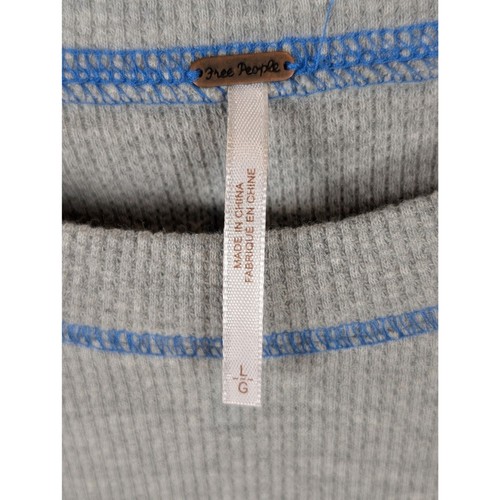 Free People Thermal Style Zip Cuff Shirt Gray Women's Size Large - Picture 13 of 13