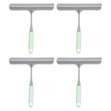4pcs Shower Squeegee 8.8 Inch Cleaner Tool with Hole for Glass Window, Blue