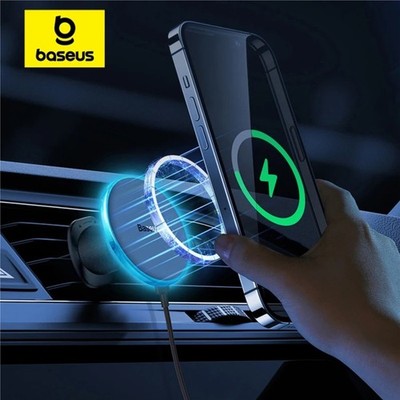 Baseus Magnetic Wireless Car Charger 15W Fast Charging Phone Holder Mount