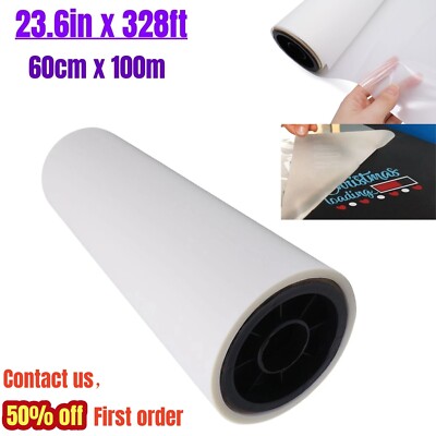 23.6'' x 328ft DTF Direct Transfer Film Single Sided Warm Peel for 24in Printer