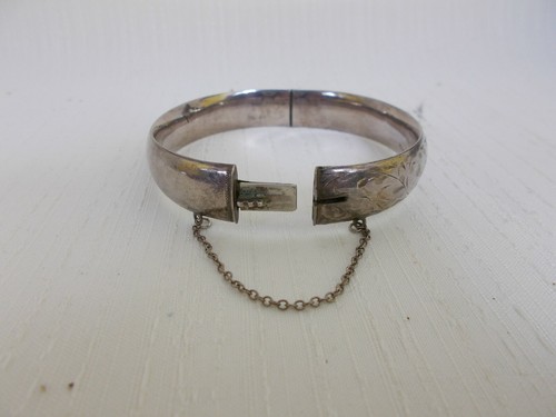 Vintage Hinged Sterling Silver Bangle Bracelet Signed WRJ Wyanco Harrisburg USA - Picture 4 of 7