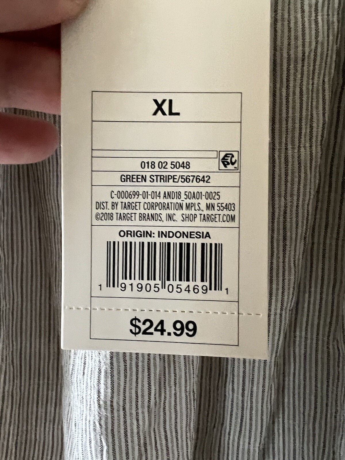 A New Day Green & White Striped Women’s Blouse