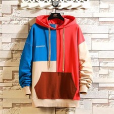 Mens Hoodie Workout Top Casual Hooded Coat Hip Hop Sweatshirt