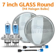 For Ford Mustang 1965 1973 Brightest Pair 7" Round Headlights High Lo Beam 4200K