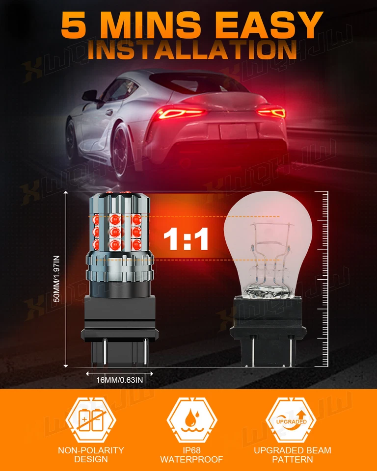 3157 LED rojo luz trasera de freno/bombillas de estacionamiento para Lincoln Navigator 1998-2014 Foto 3 de 4