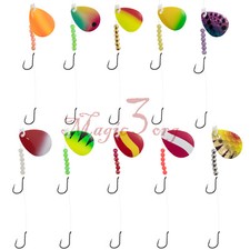 10 Pack Walleye Spinner Rig Kit 47'' 15LB Octopus Hooks Fishing Live Bait Rigs