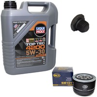 MotoröL Set 5W-30 5 Liter + ÖLfilter Sm 101 + Schraube FüR Opel Omega A Monza A