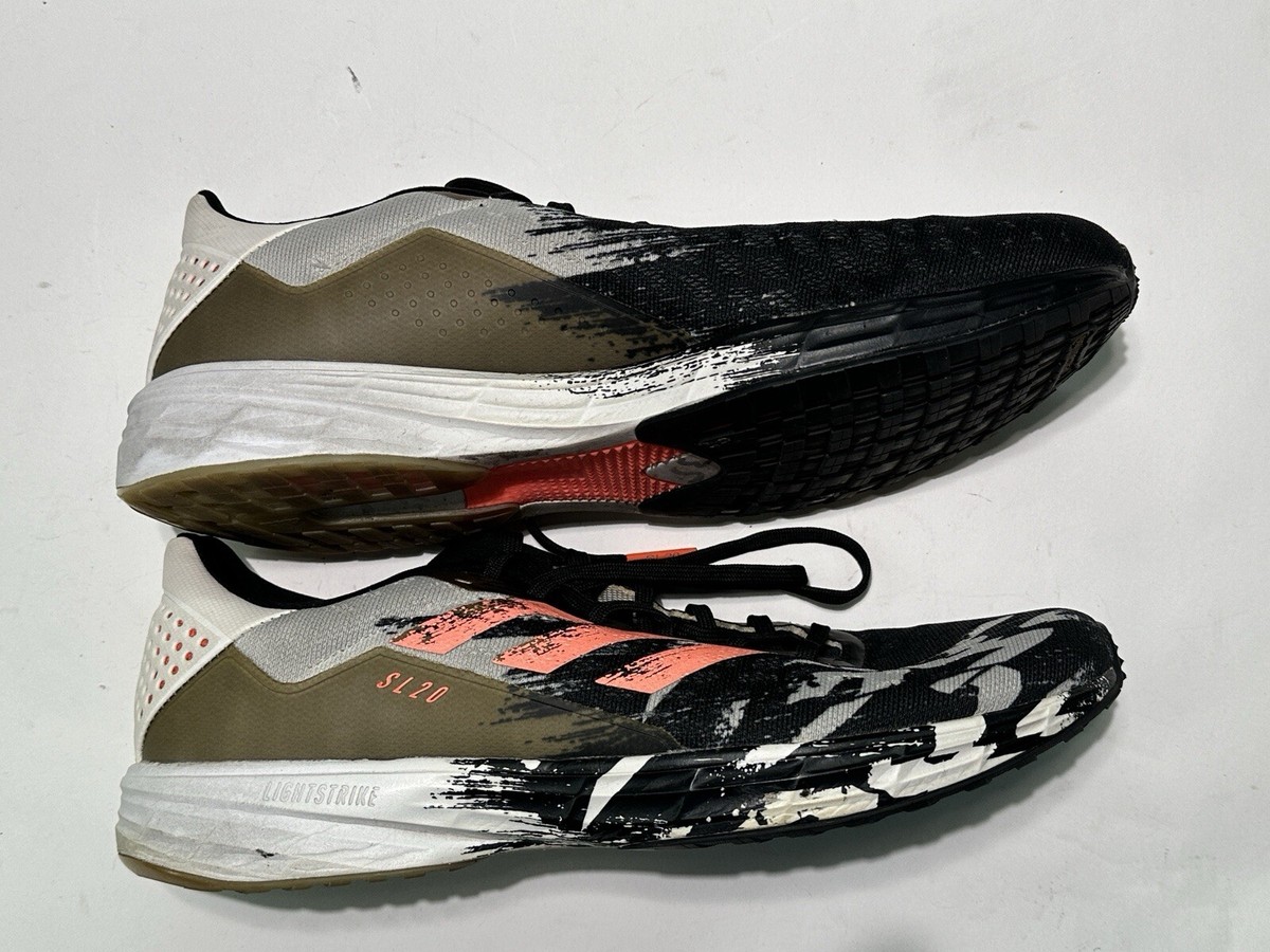 Adidas Men's SL20 Core Black/Signal Coral/Cloud White Running Shoes size 11