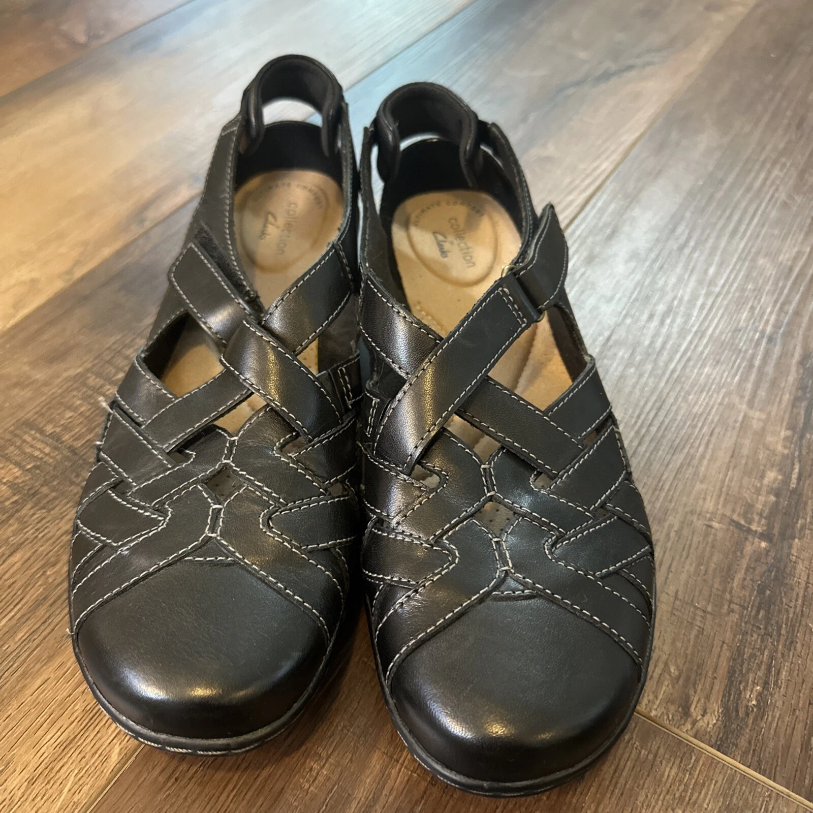 Scarpe comode mocassino slip on Clarks Collection Cora in pelle taglia 9M 22545 nero