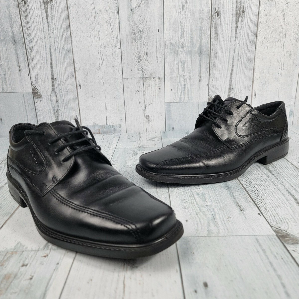 Ecco Light Black Leather Cushion Lace Oxford Dress Shoe Mens Size 45 US 11 Men main image 4