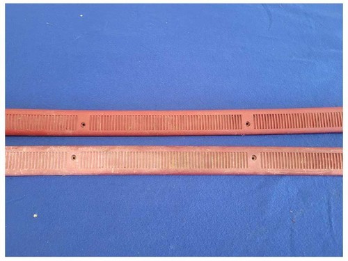 1987-1993 Ford Mustang GT LX 5.0L Pair of Door Sill Scuff Plates Red Trim 2298 - Picture 4 of 12
