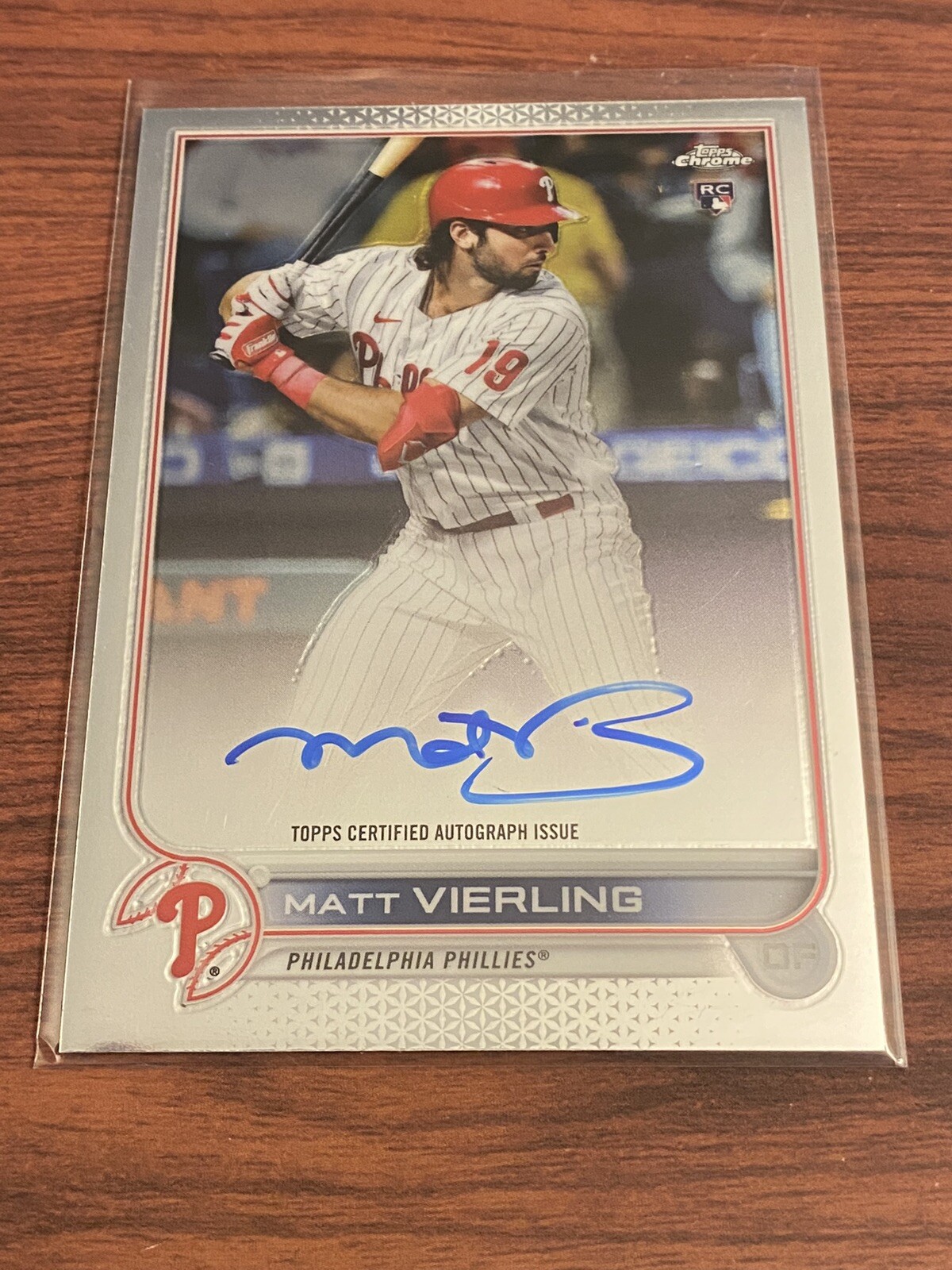 2022 Matt Vierling Topps Chrome Rookie Auto RC #RA-MV Phillies