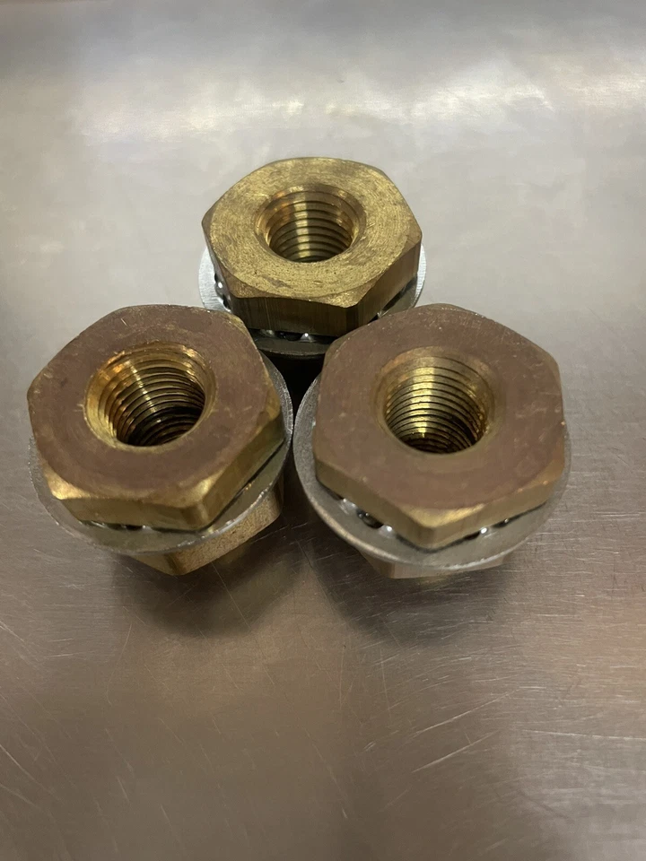 1/4" NPT x 31/32" Bulkhead Fitting Terminal Bolt Brass Female Short QTY 3 - Image 2 of 3