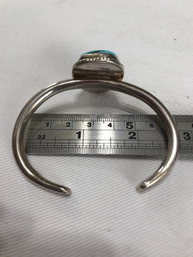 Navajo ~ Sterling Silber .925 ~ Dornröschen Türkis Armreif Armband signiert - Bild 4 von 12