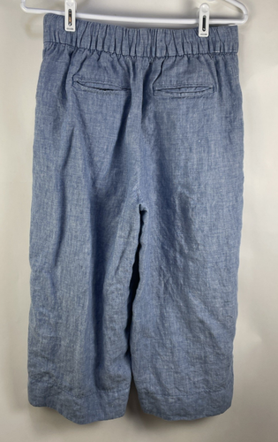 Gap Damengröße 8 100 % Leinen Chambray hoher Bund weites Bein kurze Hose seitlicher Reißverschluss - Bild 5 von 13