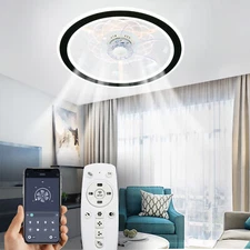 TCFUNDY LED Ceiling Fan with Light APP Remote Control Flush Mount Ceiling Fan