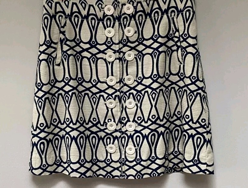 FILA Gonna donna Anthropologie taikonku foderata Ikat 2 file bottoni tasche taglia 4. C7