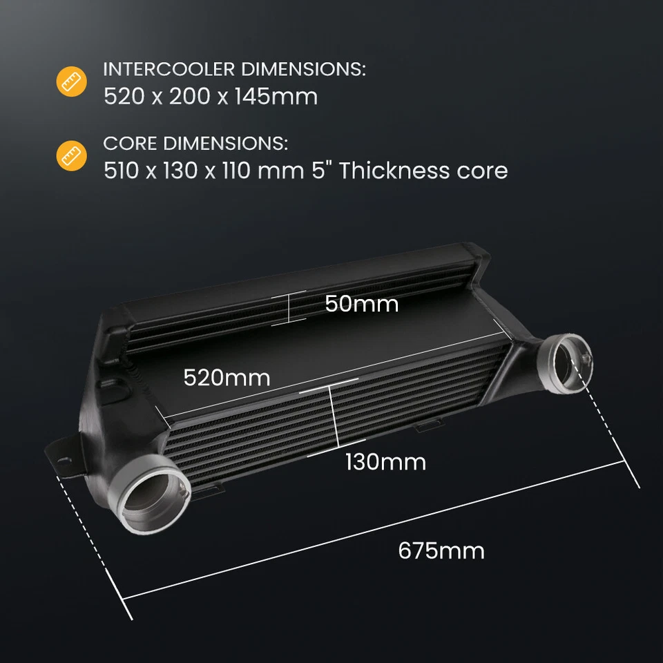 Intercooler per BMW 135i 335xi Z4 35i E82 E88 E90 E92 E93 E89 2006-16 N54/N55 - Immagine 2 di 4