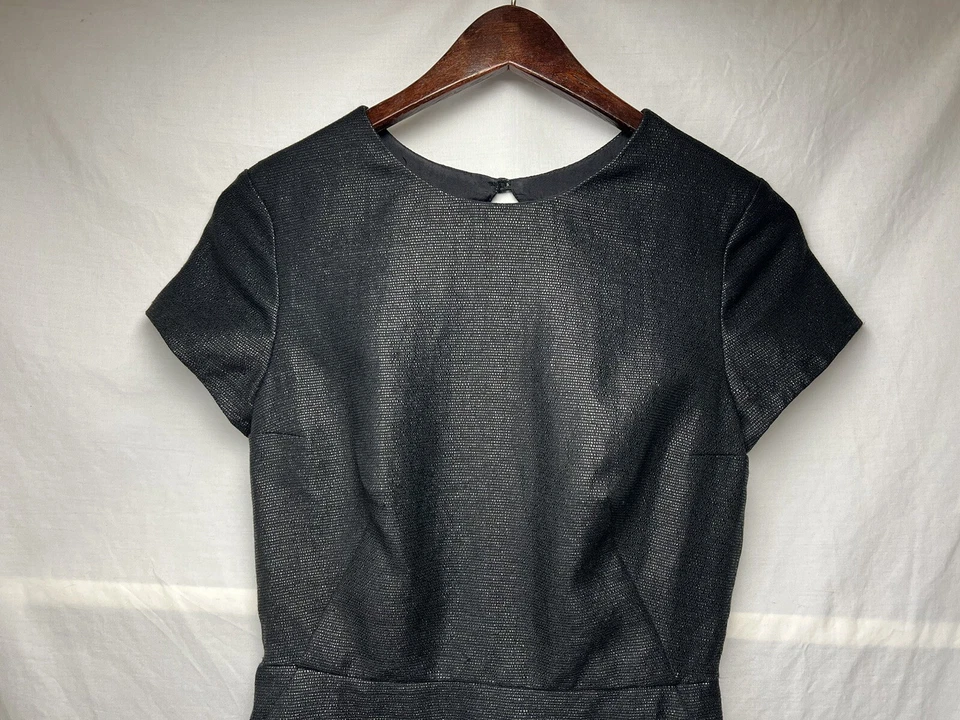 Mini vestido recto con volantes 3.1 Phillip Lim recorte trasero talla 0 negro lazos con bolsillo Foto 2 de 4