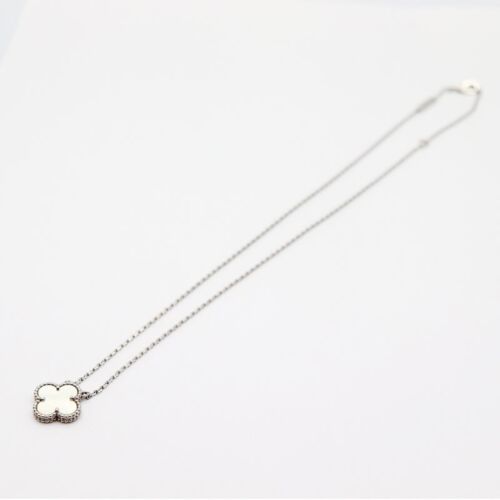 Van Cleef & Arpels Alhambra Pendant 18K white gold mother of pearl necklace - Picture 3 of 6