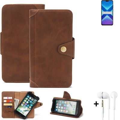Schutz Hülle für Huawei Honor 9x Lite Wallet Case + earphones Handyhülle Tasc